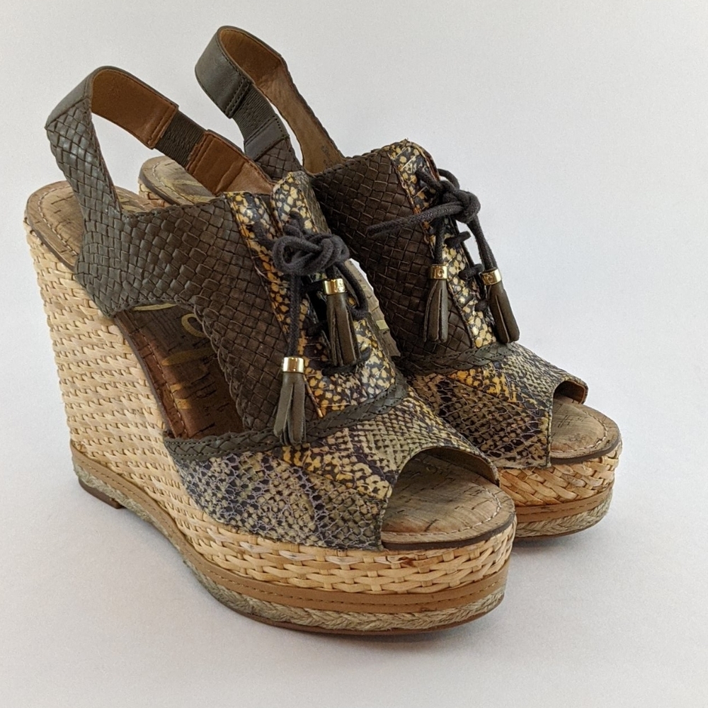 Sale-Sam Edelman snake skin leather heels size 8.5